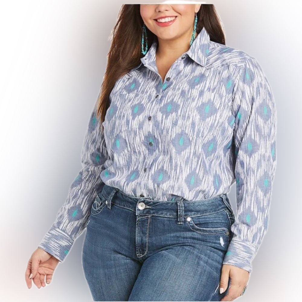 Ariat Real Billie Jean Womens Size 1X, Western button shirt, Long Sleeve